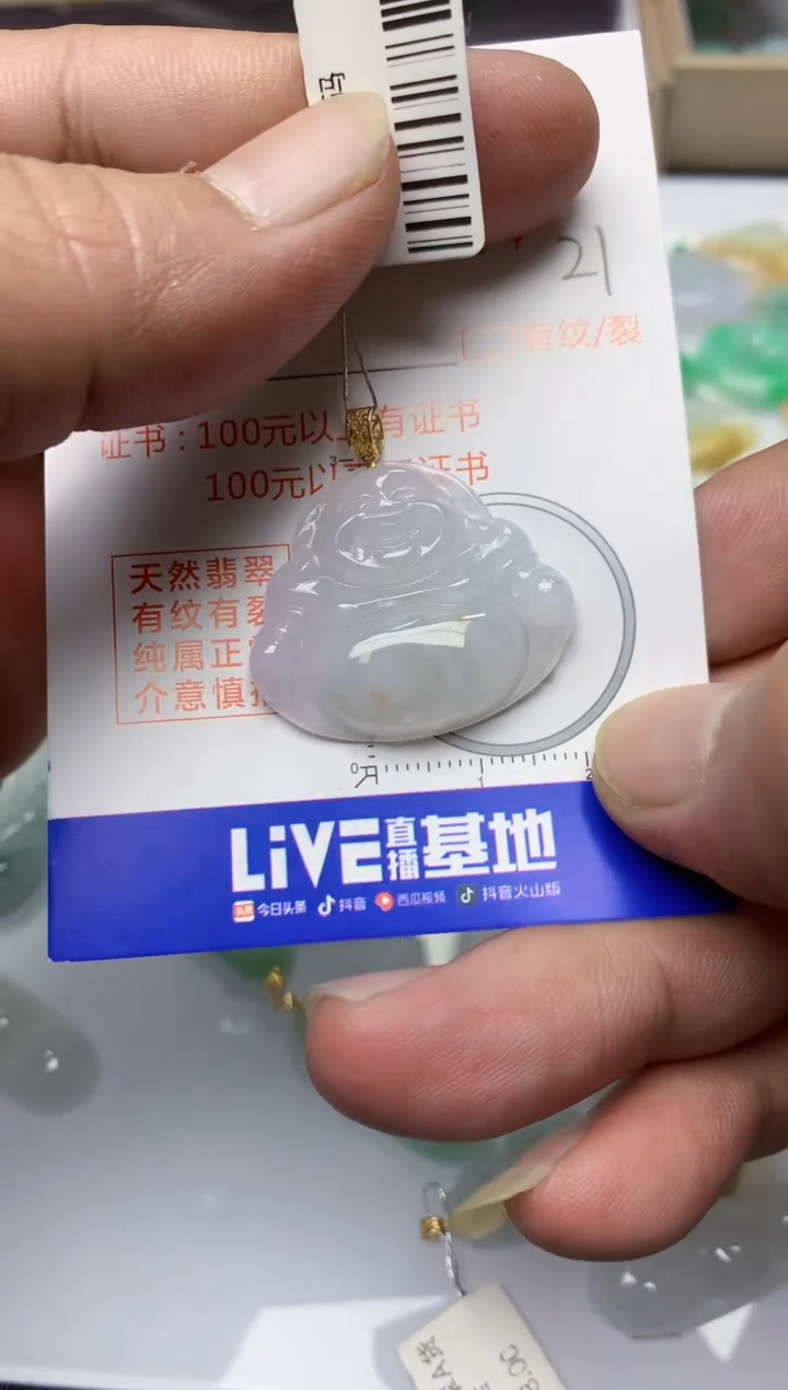 【闪购商品】翡翠颈饰18K金镶嵌天然A货翡翠