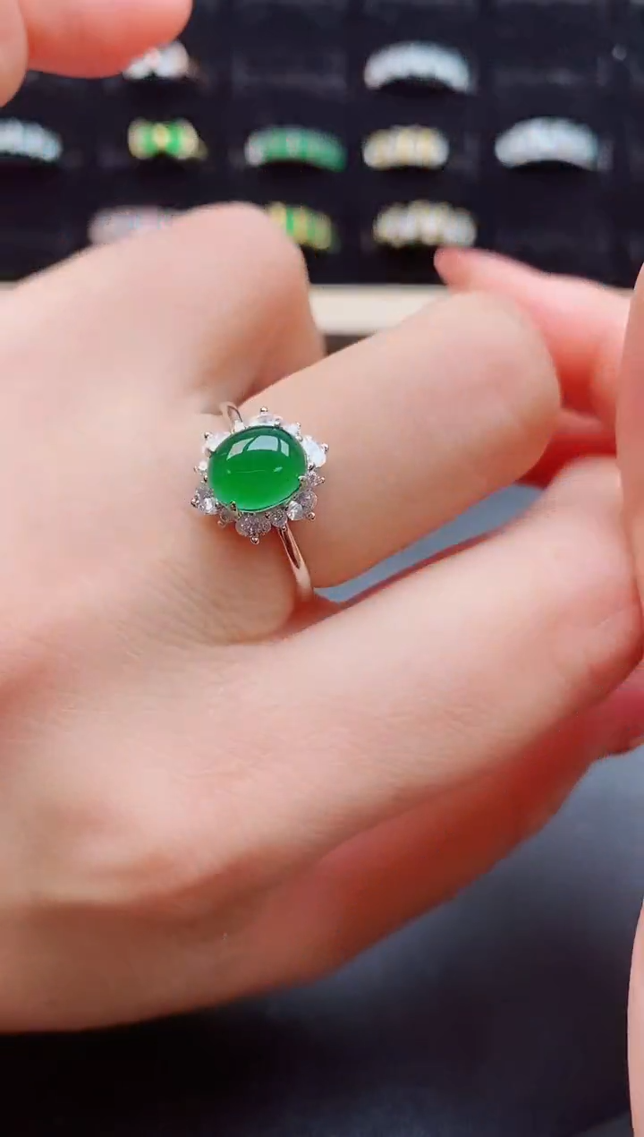 【闪购商品】翡翠戒指银S925镶嵌1212
