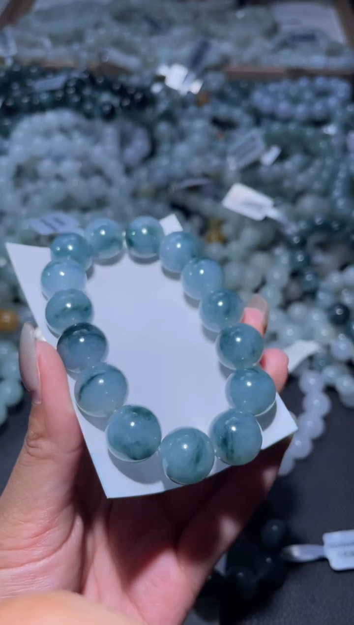 【闪购商品】定制翡翠未镶嵌天然缅甸A货翡翠手串38