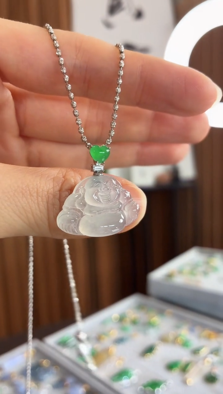 吊坠(不含链)18K金镶嵌翡翠吊坠