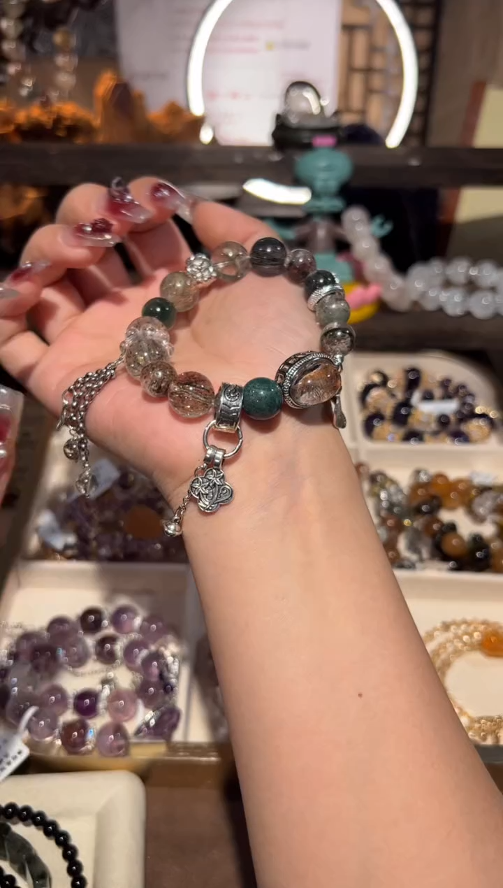 【闪购商品】水晶手链合金碧玺发晶