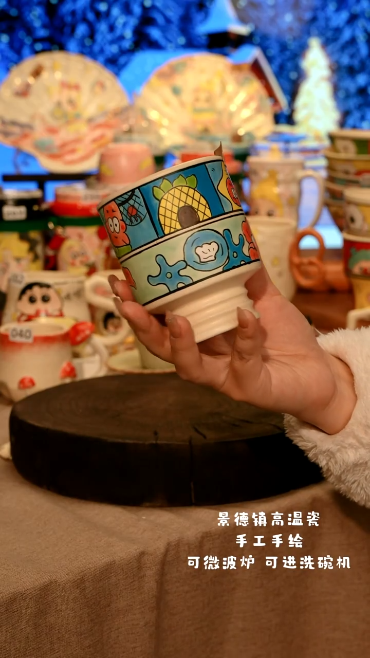 陶瓷009景德镇原创设计师款高温陶瓷手工手绘餐具碗盘子