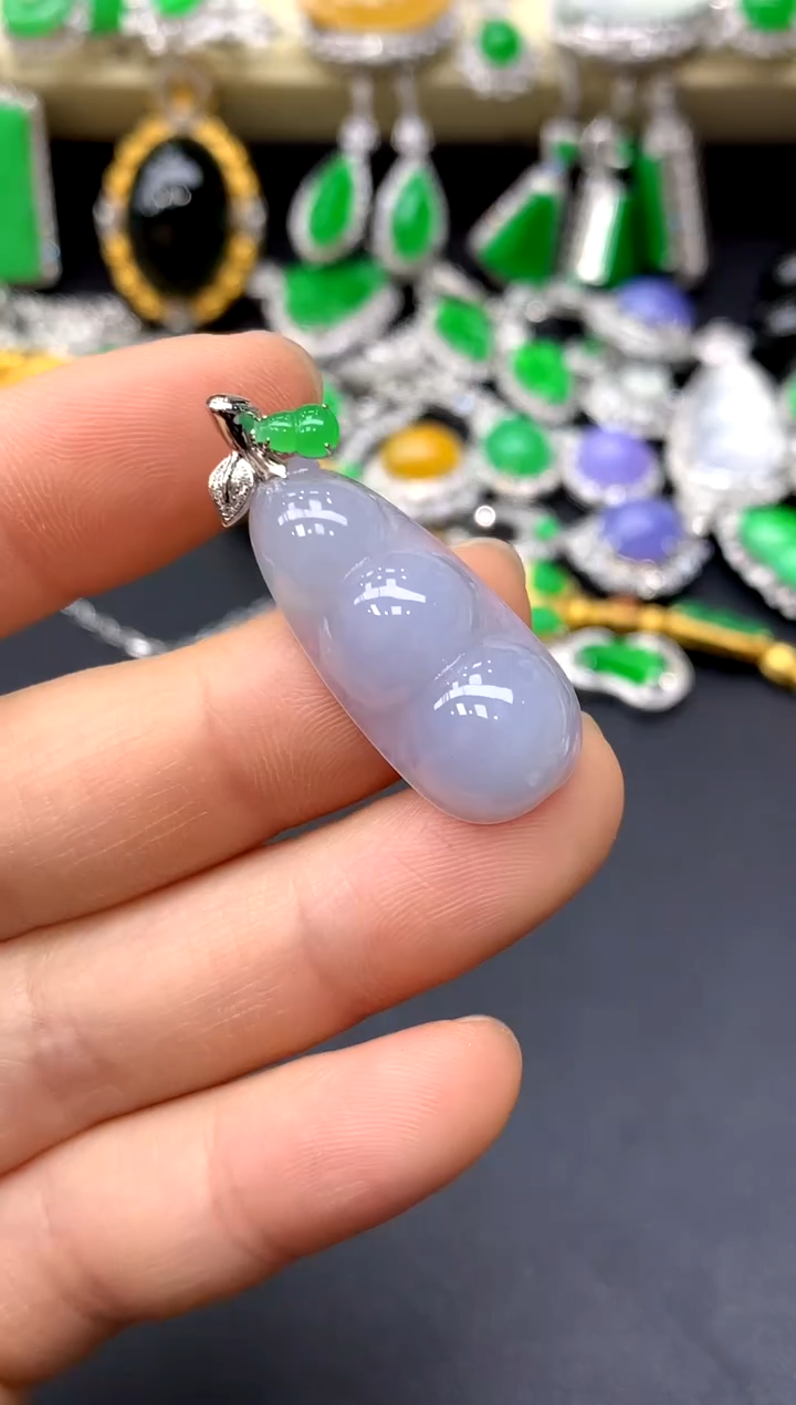 颈饰18K金镶嵌翡翠128-中国好珍宝