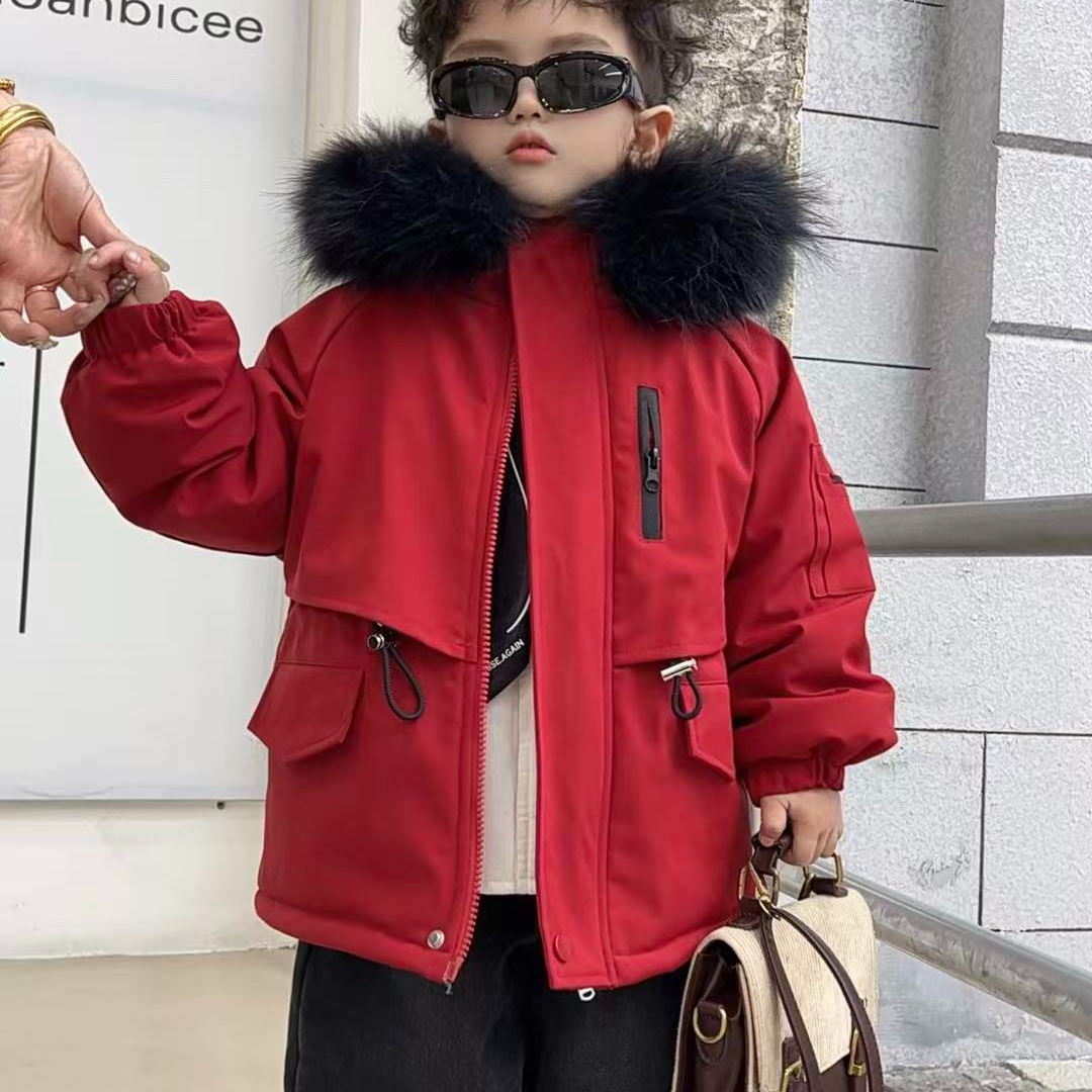 【棉逗熊品牌】男童韩版冬季男童酷帅外套大派克-17600