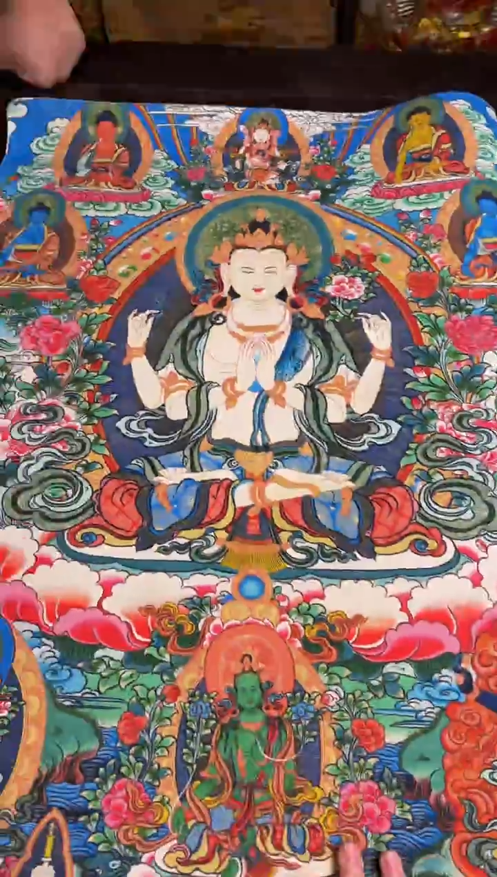 装裱画精品手绘唐卡链接--A112