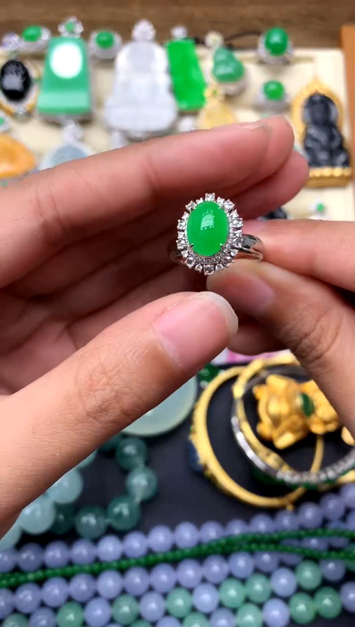 【闪购商品】翡翠戒指18K金镶嵌344-中国好珍宝