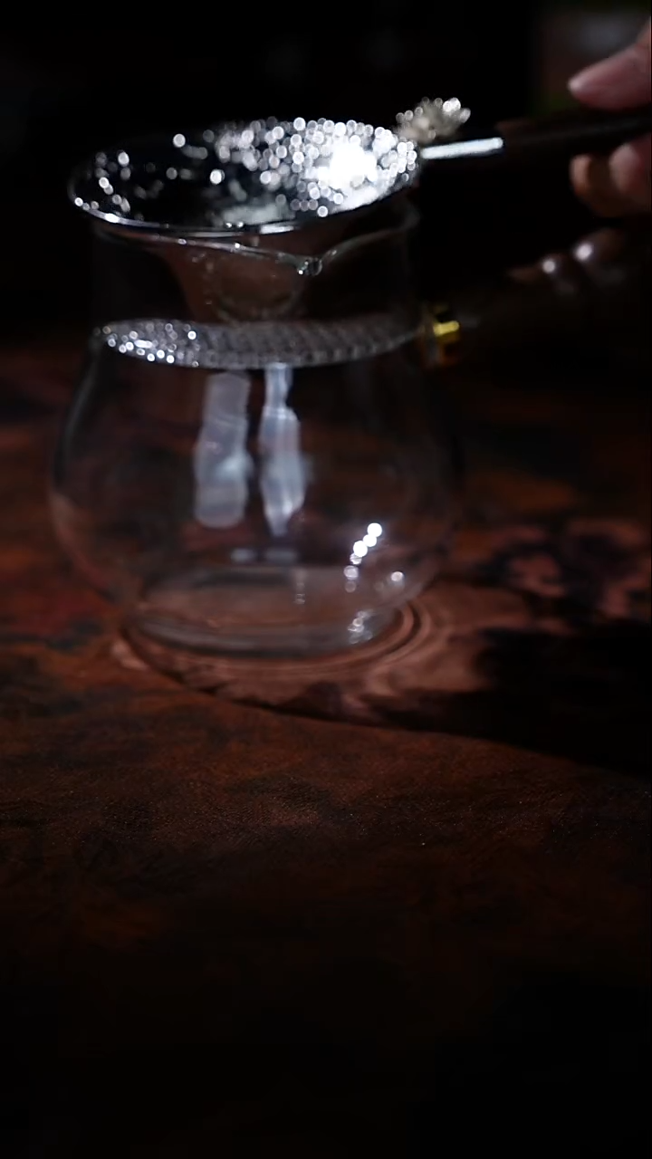 月牙福禄侧把公道杯配莲花茶漏