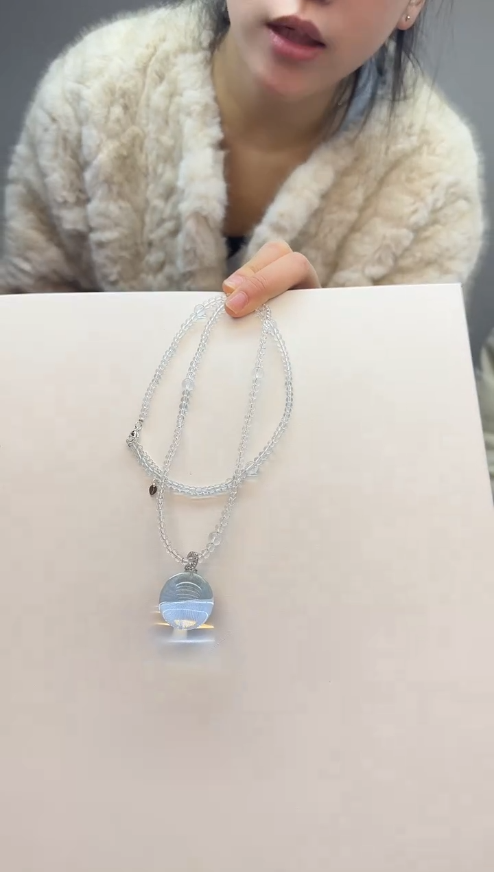 吊坠(赠链)未镶嵌水晶天然白水单株吊坠