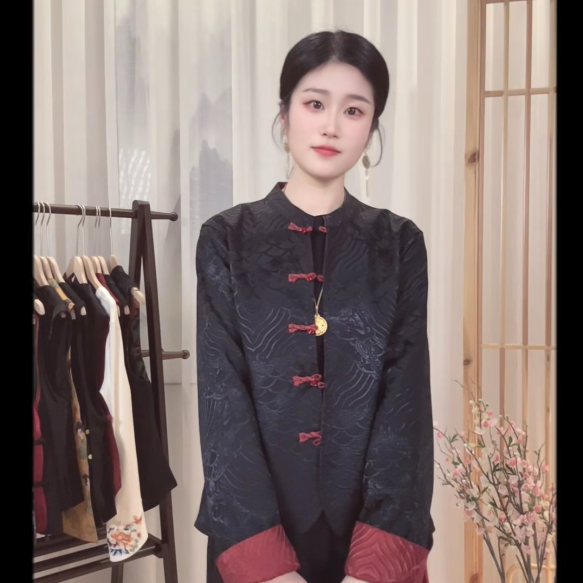 【见年】新品现货 新中式国风双面提花外套复古气质百搭长袖外套