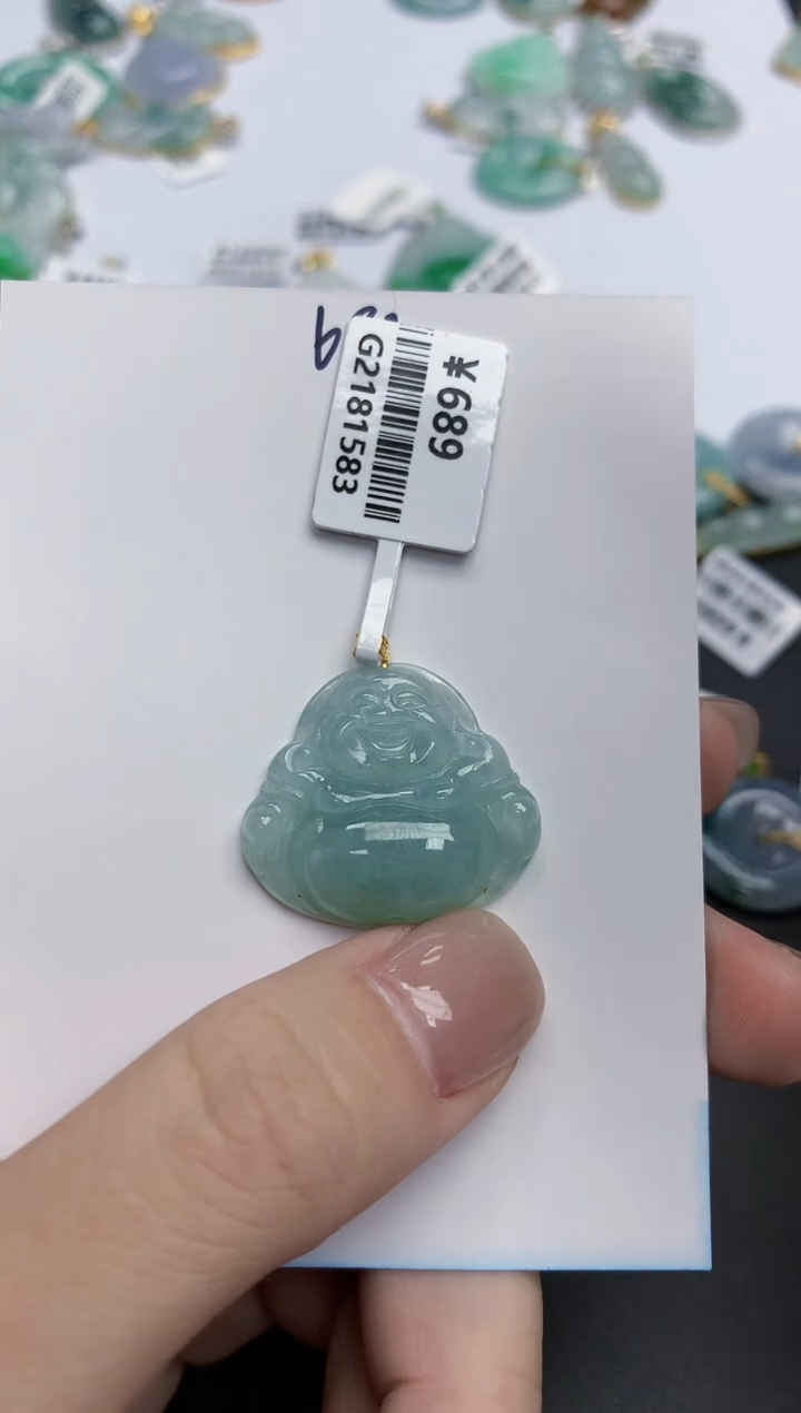 【闪购商品】翡翠颈饰18K金镶嵌天然缅甸翡翠A货