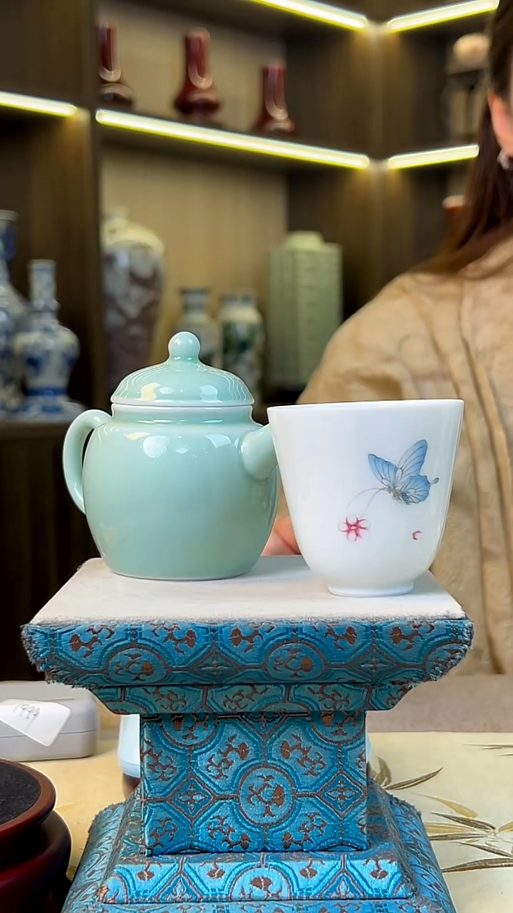 瓷片景德镇毛仔柴窑杯