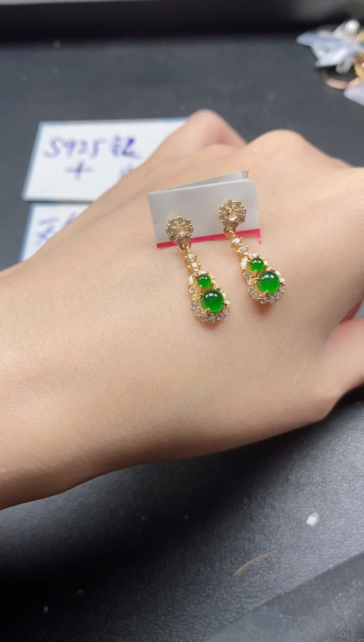 翡翠戒指银S925镶嵌5151-8