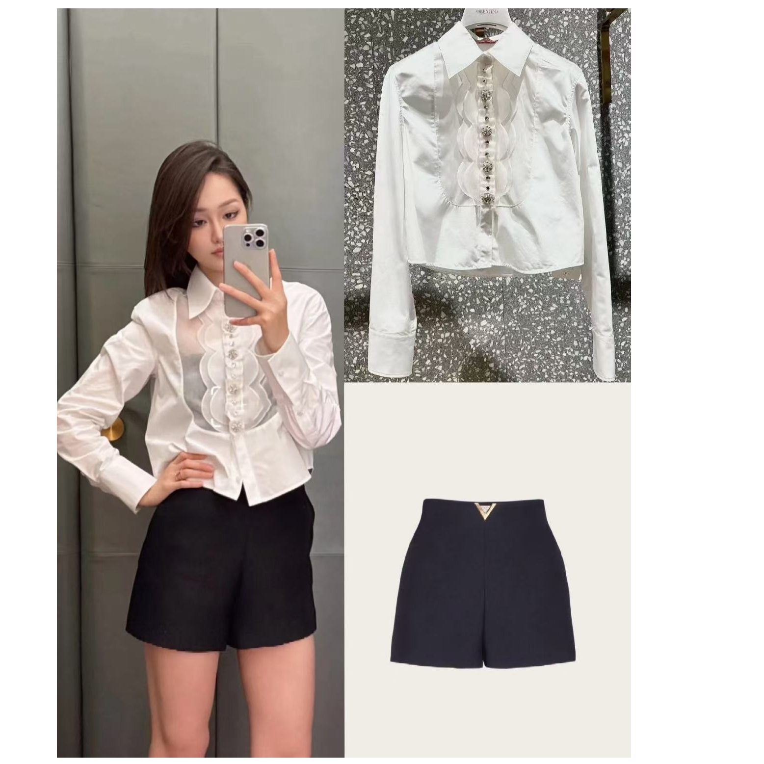 未使用 Valentino/华伦天奴 双双臻选/vv03428/衬衫/38（24新款