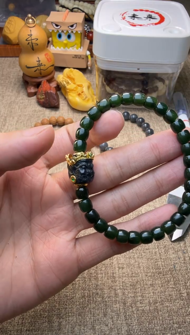 未镶嵌手串和田玉（碧玉）和田玉碧玉手串