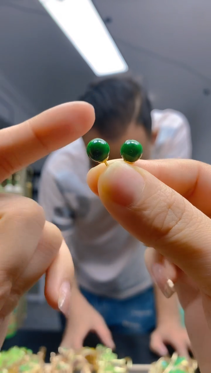 【闪购商品】翡翠耳饰合金052翡翠耳钉