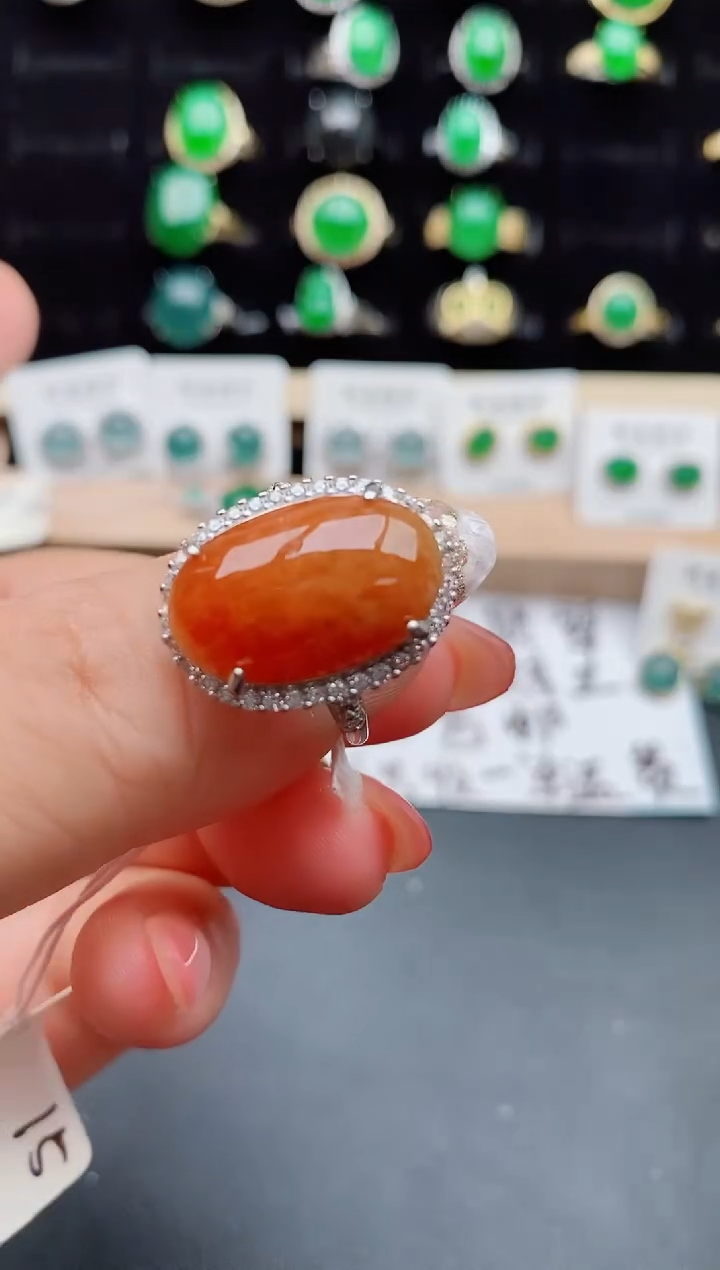 【闪购商品】翡翠戒指银S925镶嵌508080