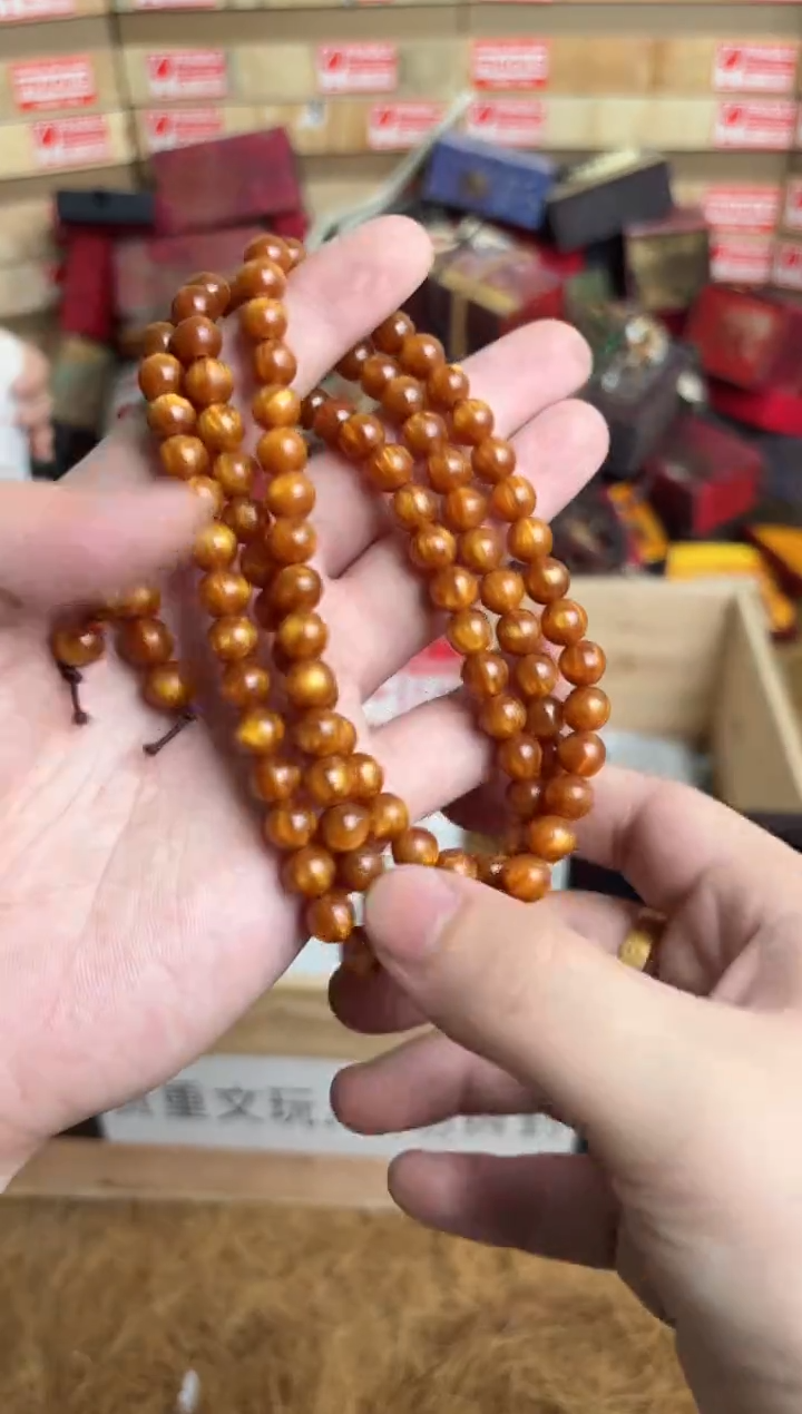一铭文玩木作类材质手串无礼盒