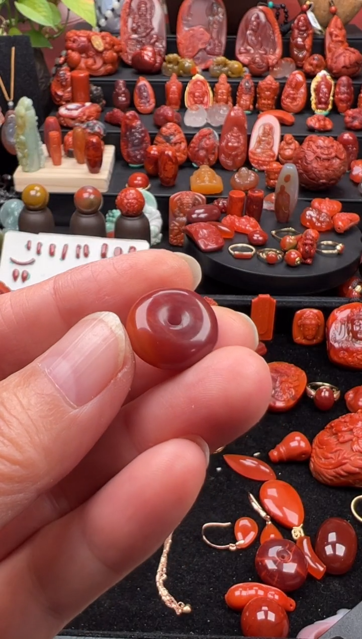 未镶嵌平安扣南红玛瑙平安扣