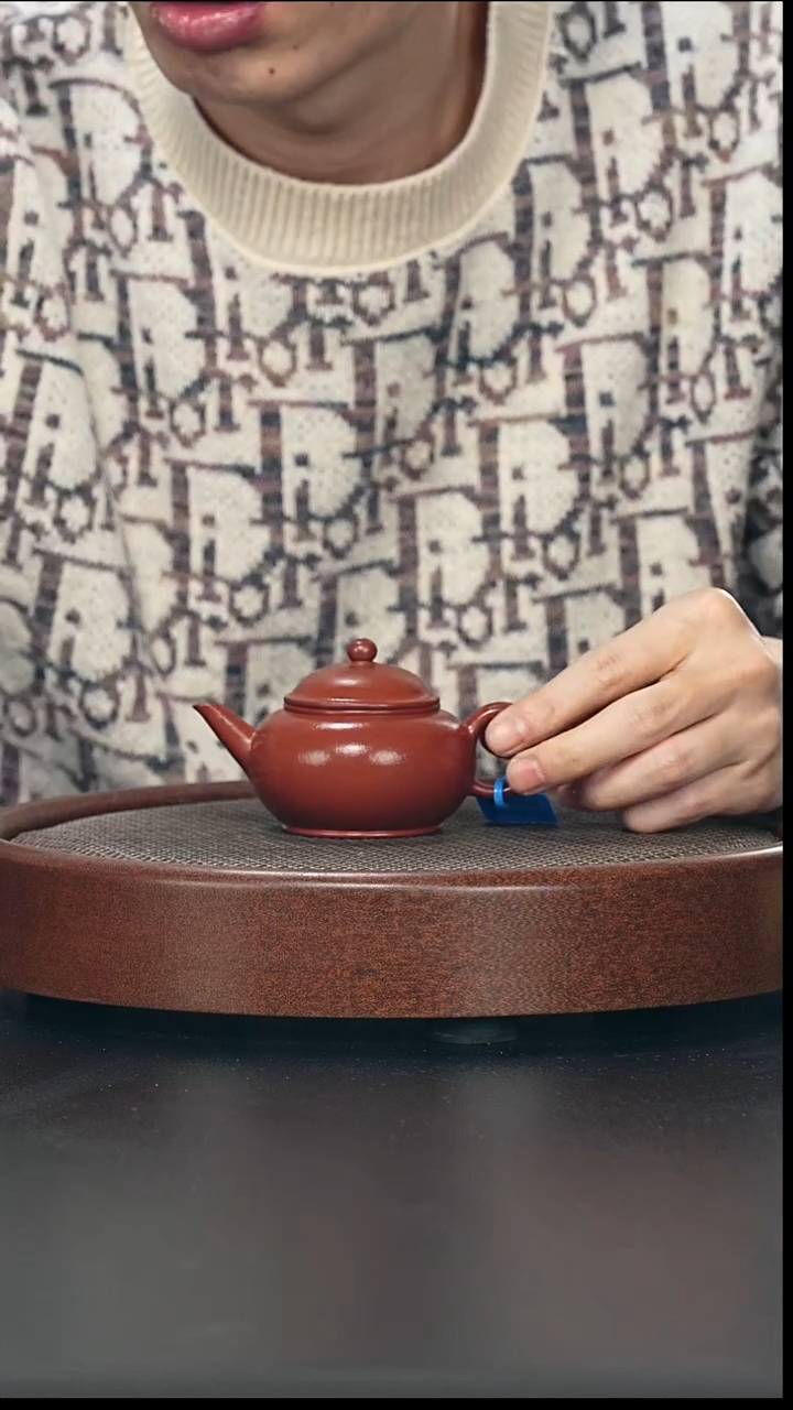 茶壶紫砂水平-朱泥-全手工微微瑕-140cc