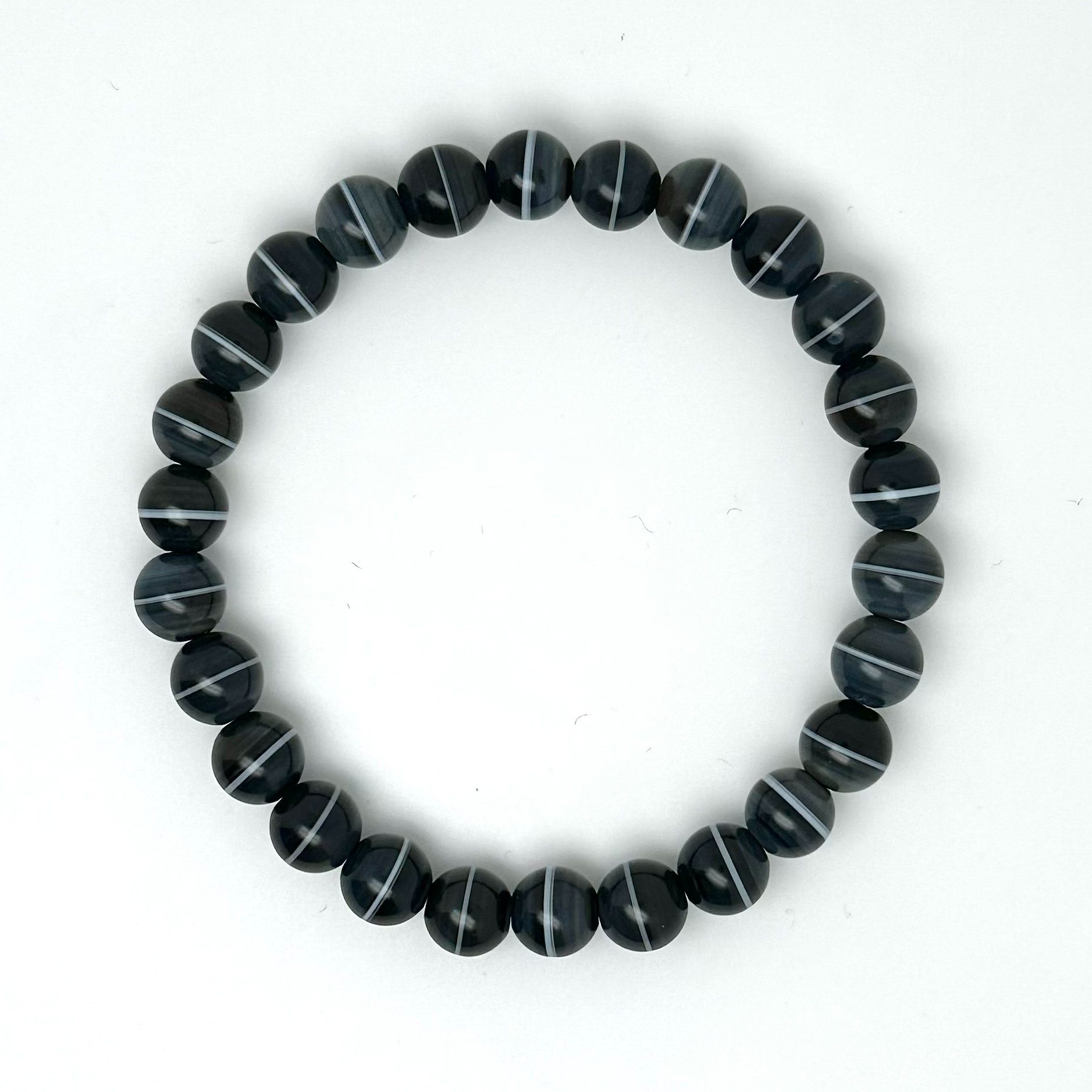 蓝沁一线药师珠手串单圈手链深邃似黑透蓝西亚维多利亚时代精品