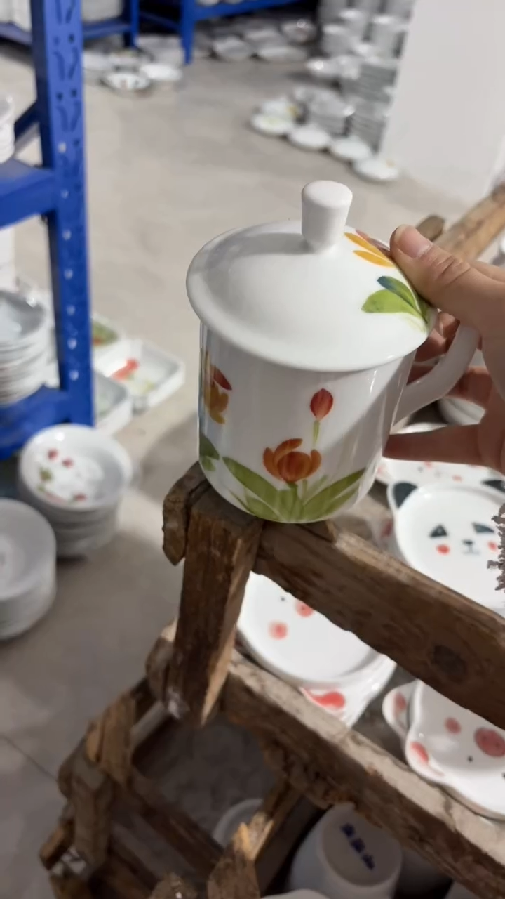 景德镇高温陶瓷食品级手绘釉中彩-小老板杯