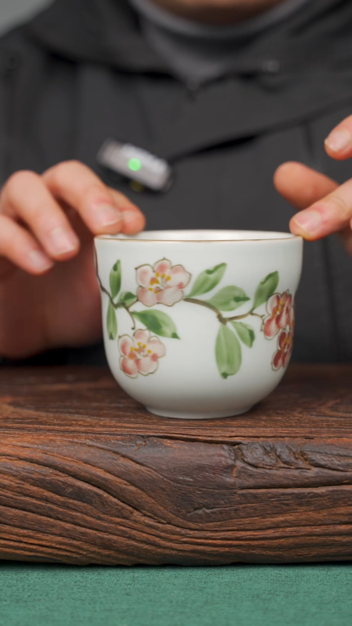 【闪购商品】瓷片93寻一缕瓷香杯釉下手工手绘瓷器