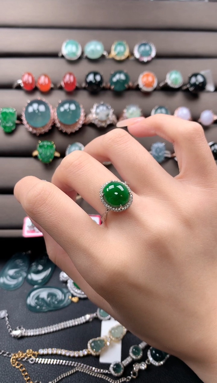 【闪购商品】翡翠戒指银S925镶嵌321321312