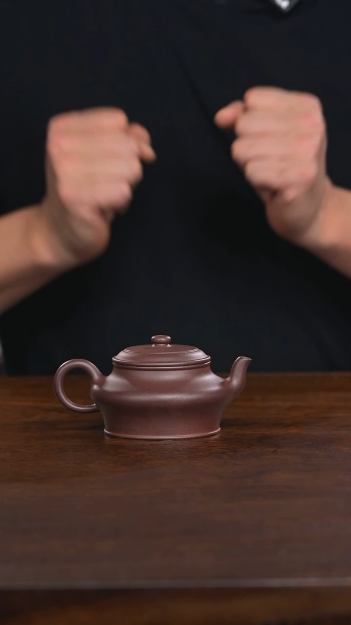 茶壶紫砂四号井底槽清高虚扁紫砂壶