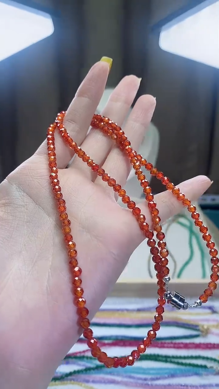 【闪购商品】石榴石（芬达石）项链未镶嵌诗宁甄选珠宝SYZB996