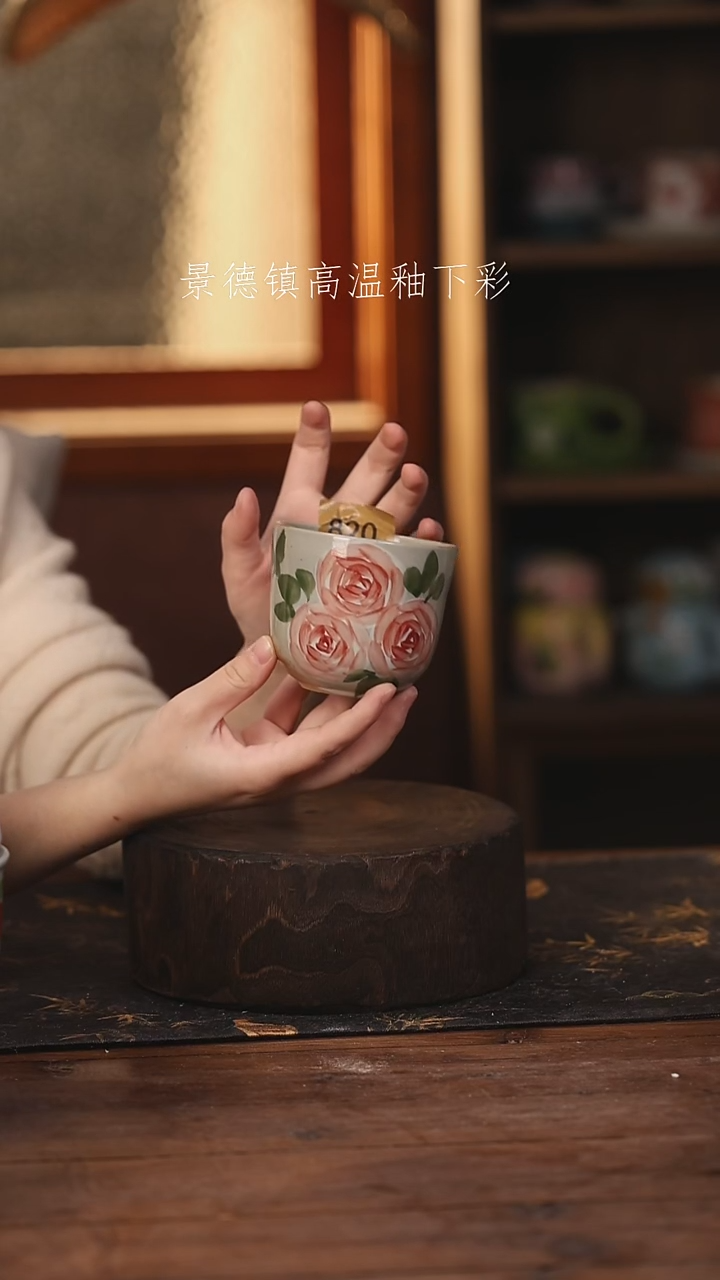 陶瓷景德镇高温釉下手绘陶瓷@L820@