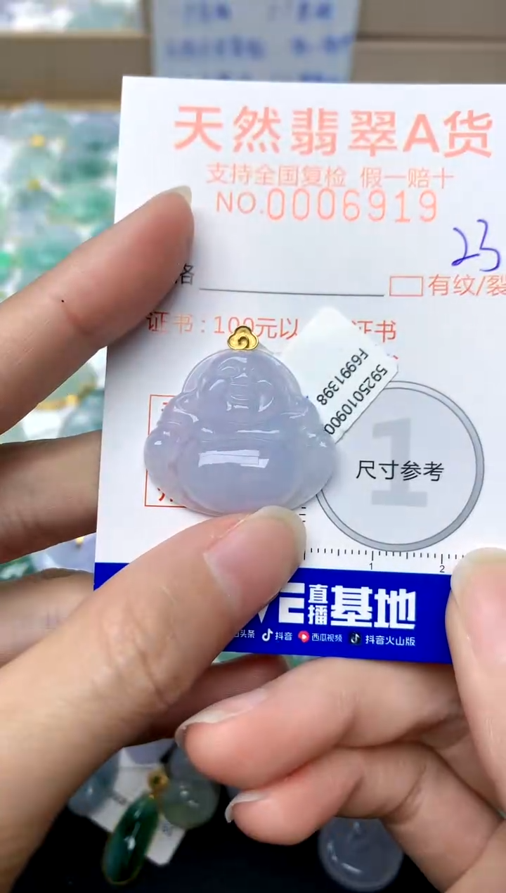 【闪购商品】翡翠颈饰18K金镶嵌23天然A货翡翠