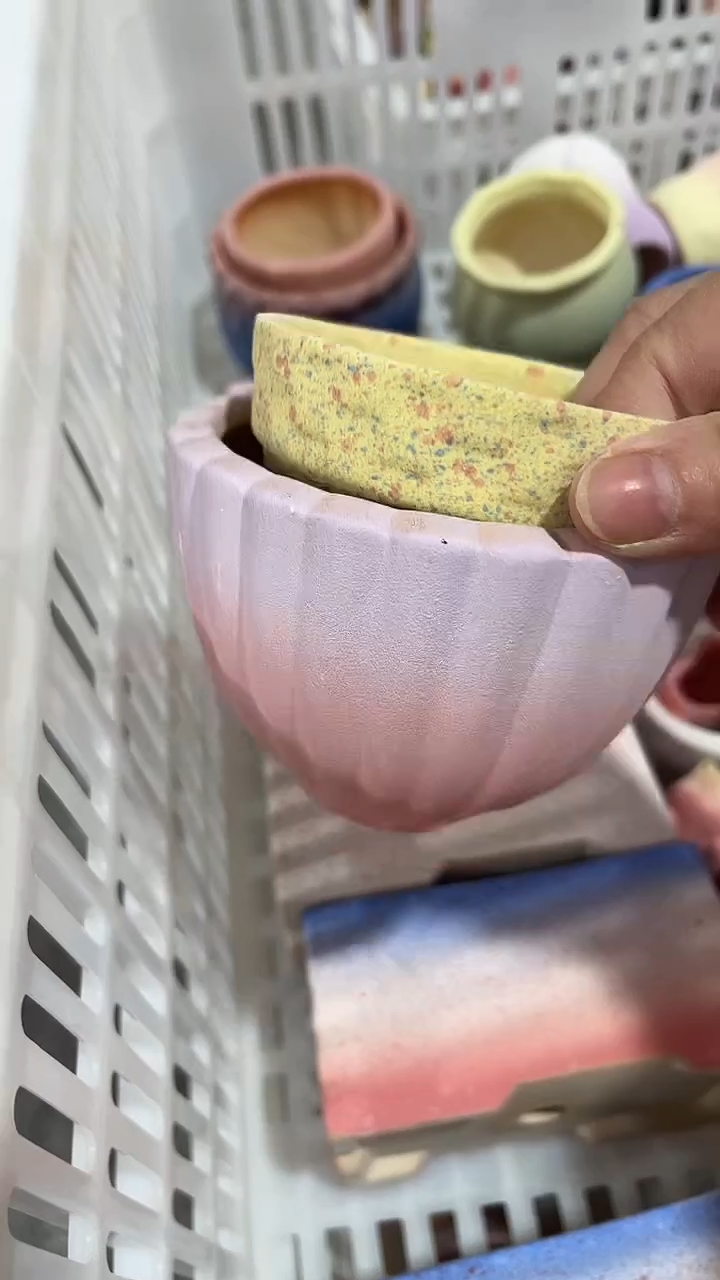 小*子麦饭石粗陶多肉花盆微瑕两个