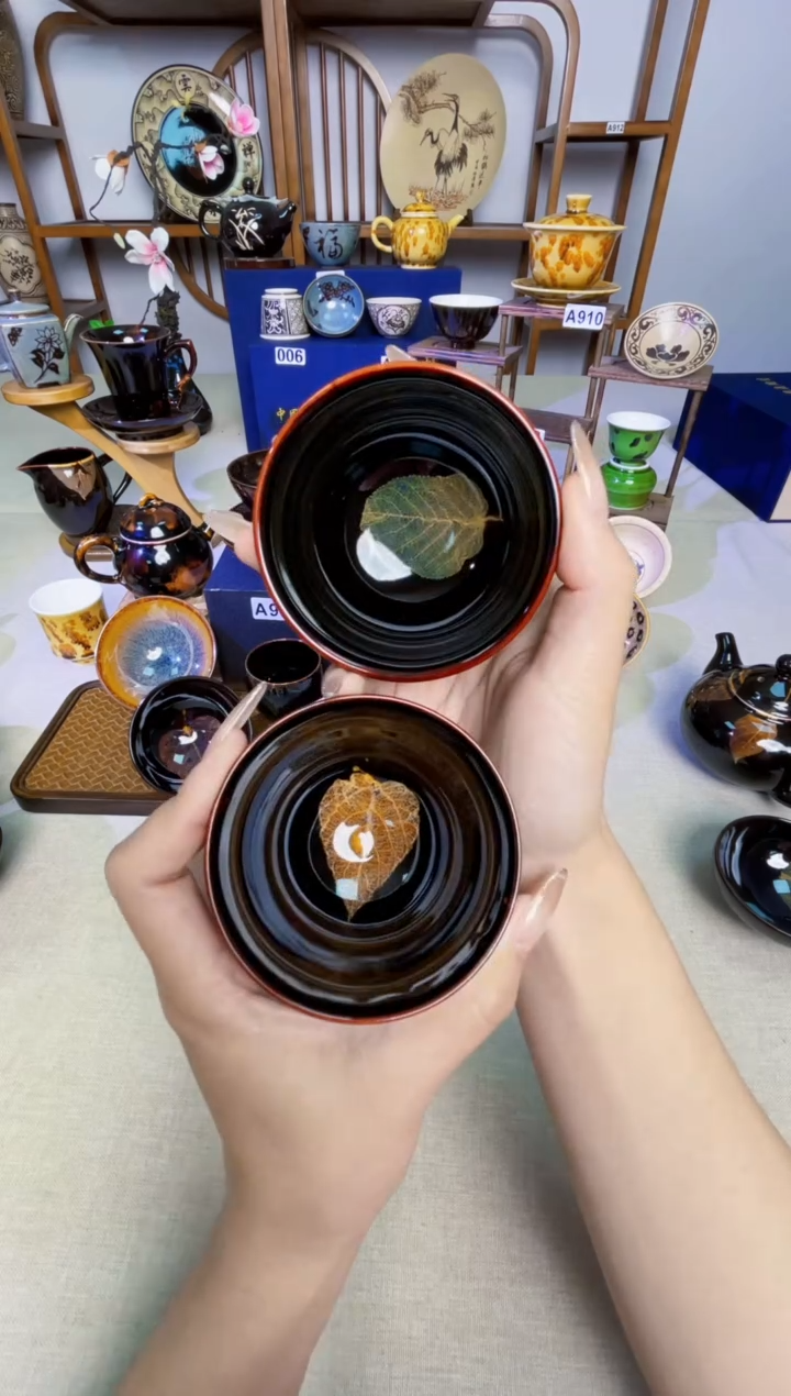 不**人【真叶入盏1300度】非遗大师手工高温瓷特价款