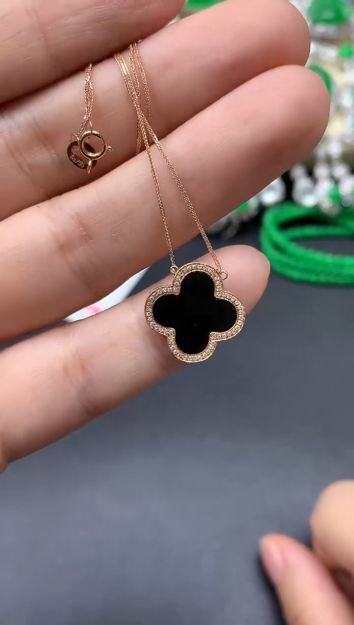 颈饰18K金镶嵌翡翠264-中国好珍宝