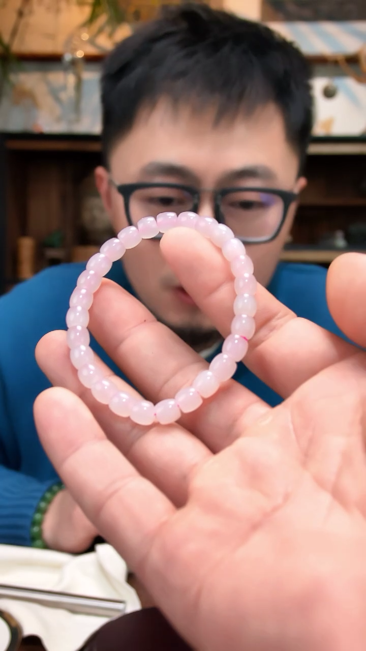 水晶摆件未镶嵌藕粉手串ZD