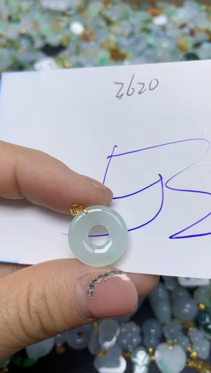 【闪购商品】翡翠挂件18K金镶嵌 天然翡翠A货