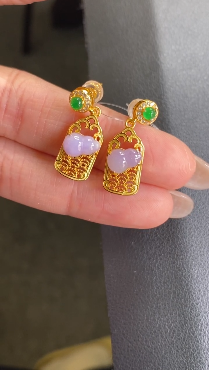 颈饰银S925镶嵌翡翠净货16577