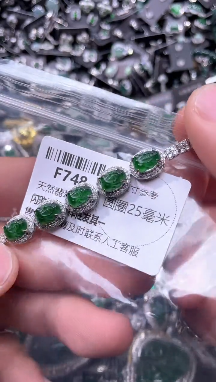 翡翠未镶嵌颈饰F748手链