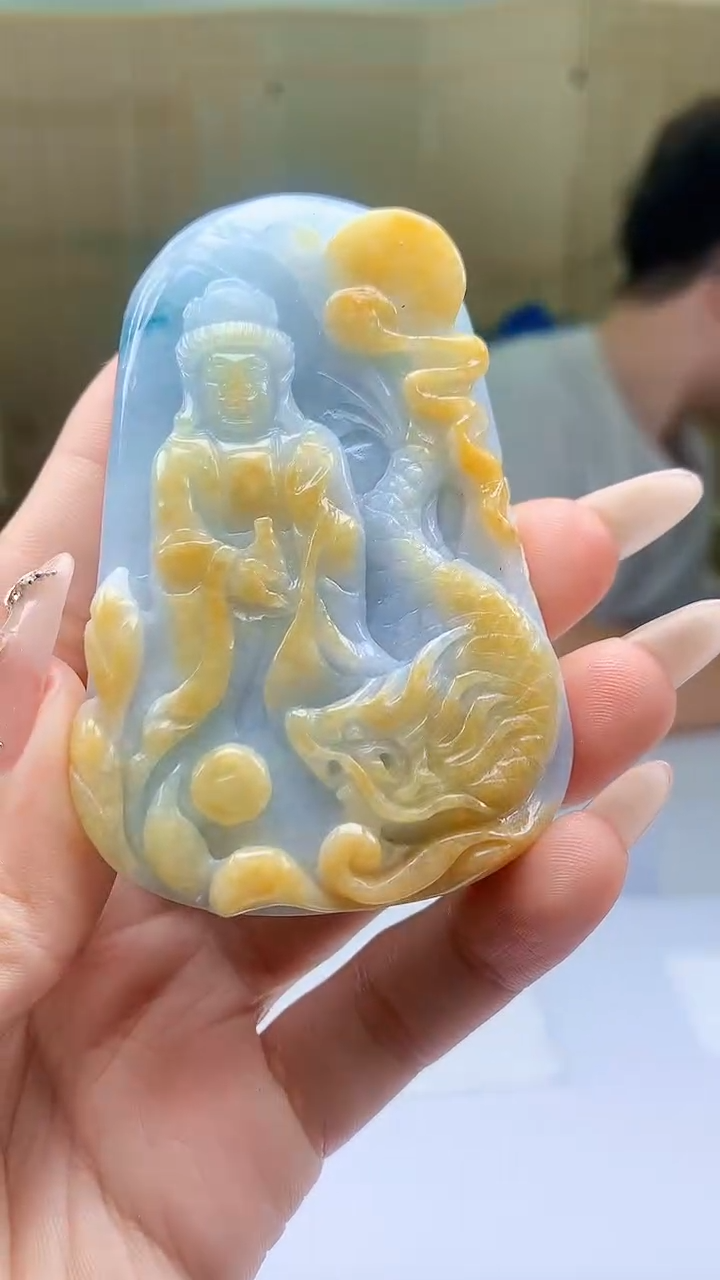 【闪购商品】定制翡翠未镶嵌4688ty-毛货挂件57