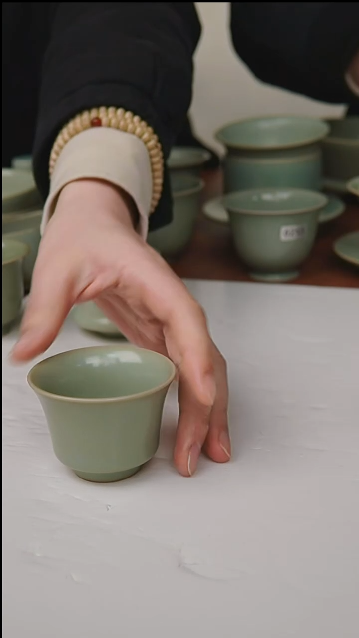杯子瓷富山严选汝瓷，马蹄杯