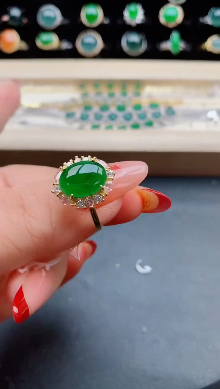 【闪购商品】翡翠戒指银S925镶嵌32321