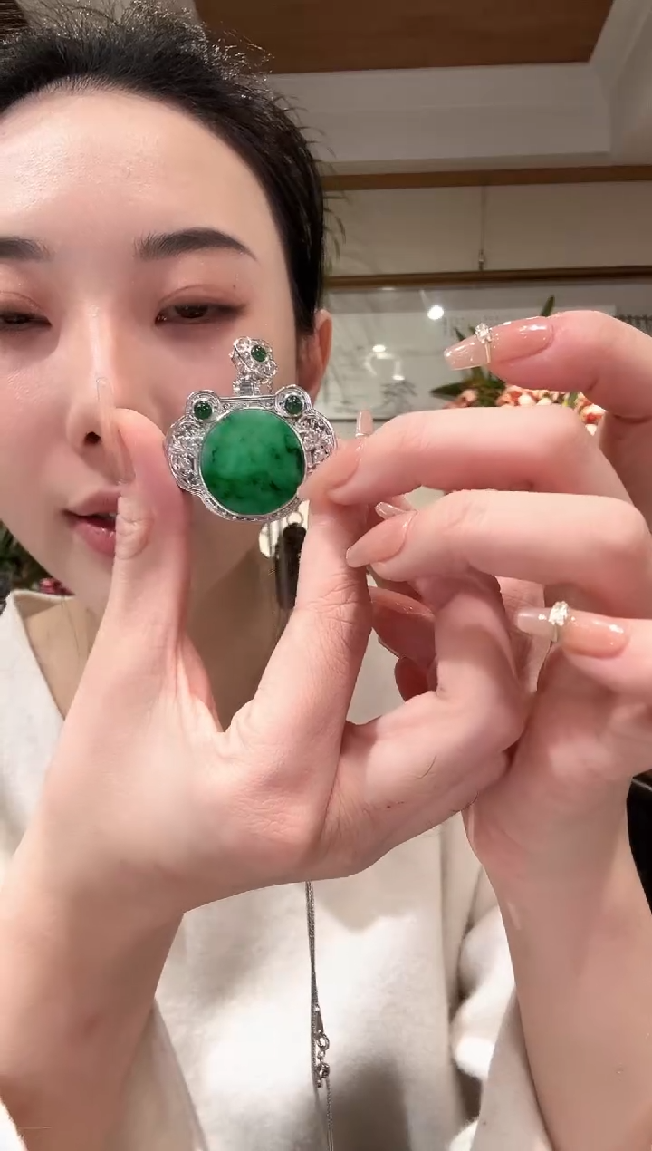 【闪购商品】翡翠颈饰银S925镶嵌国风