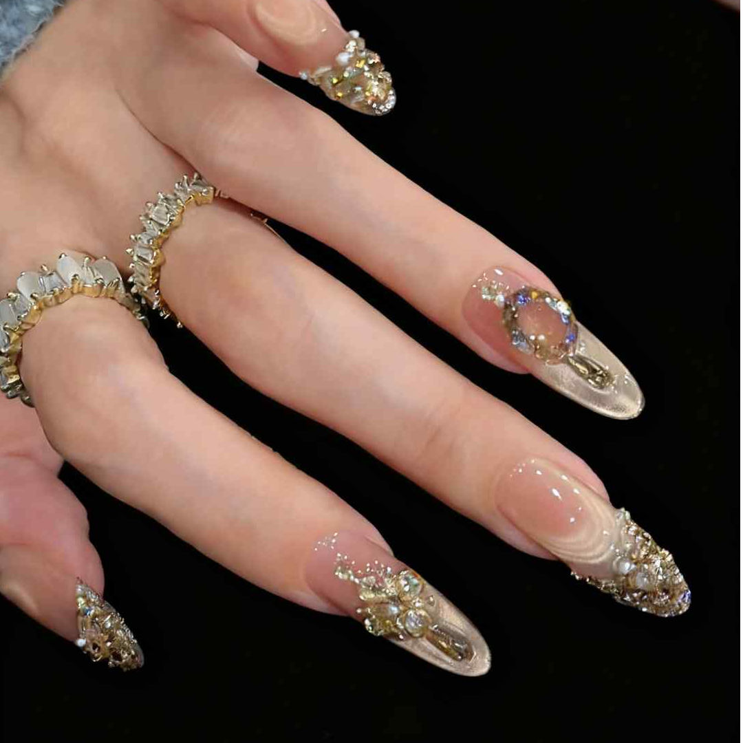 【天使之泪】 穿戴美甲纯手工猫眼美甲小熊