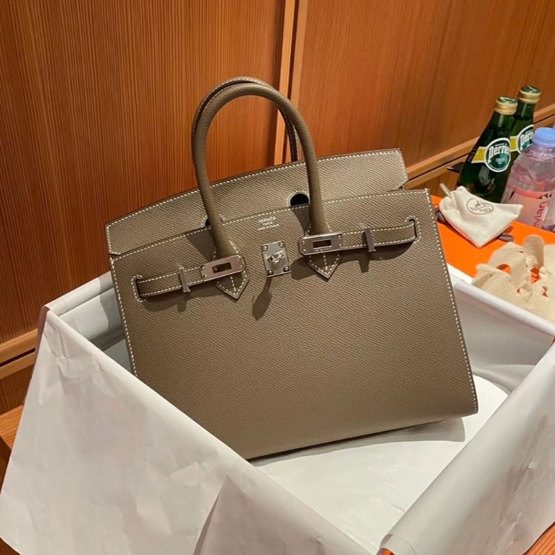 全新未使用 Hermes/爱马仕 活动【小花Han】Birkin 25 大象灰 Z刻包