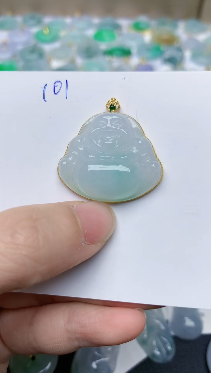 【闪购商品】翡翠颈饰18K金镶嵌天然翡翠A货    101