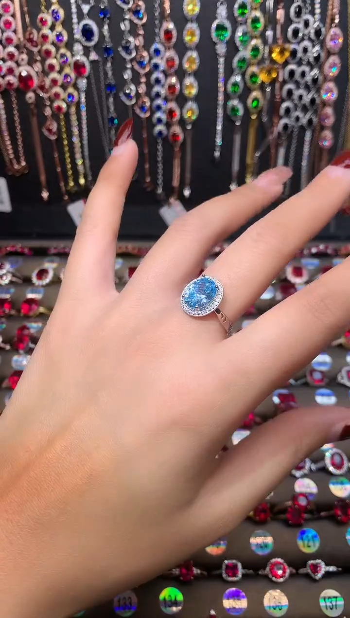 【闪购商品】海蓝宝石戒圈银S925镶嵌银色