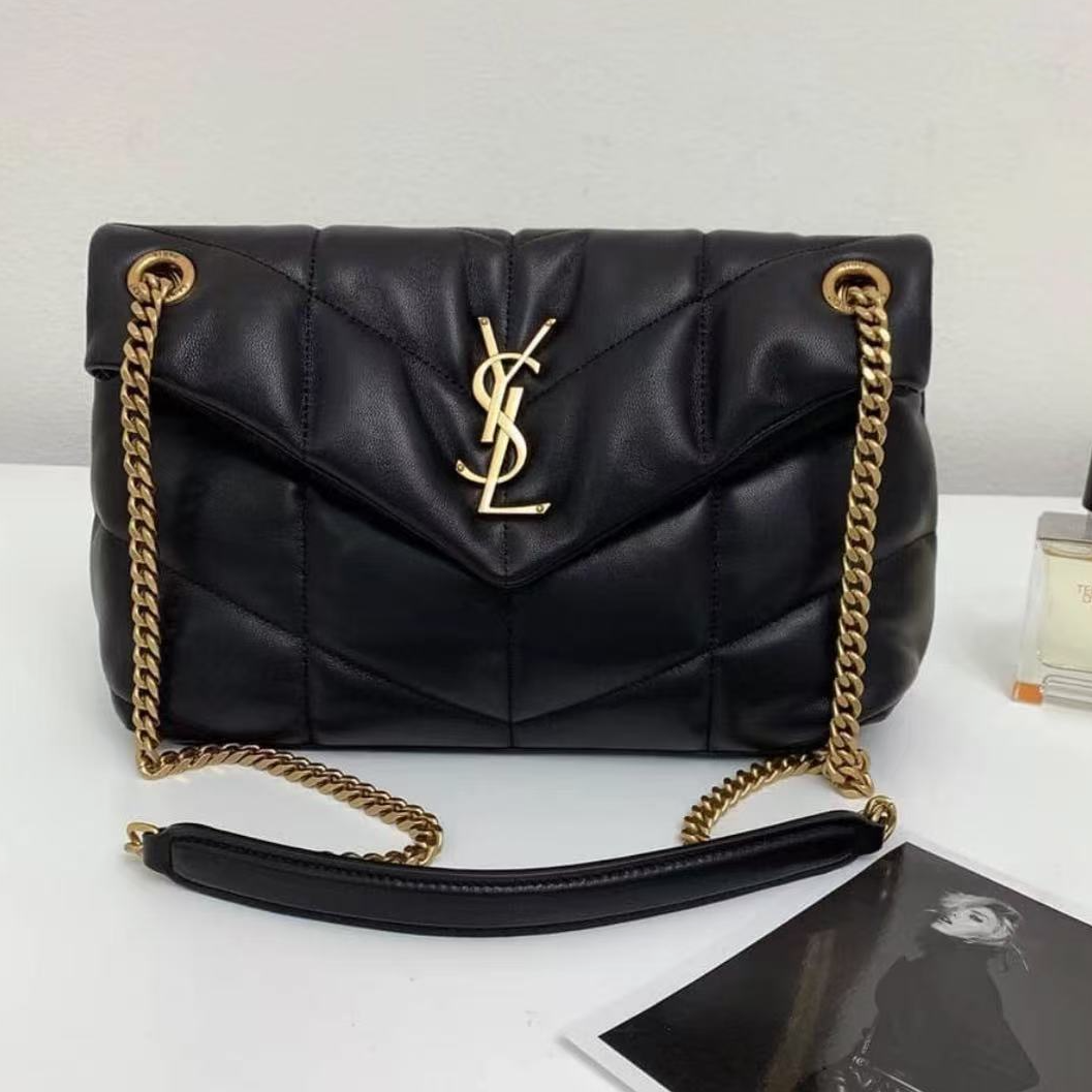 95新 YSL/圣罗兰 YSL云朵中号黑金CPFP1999