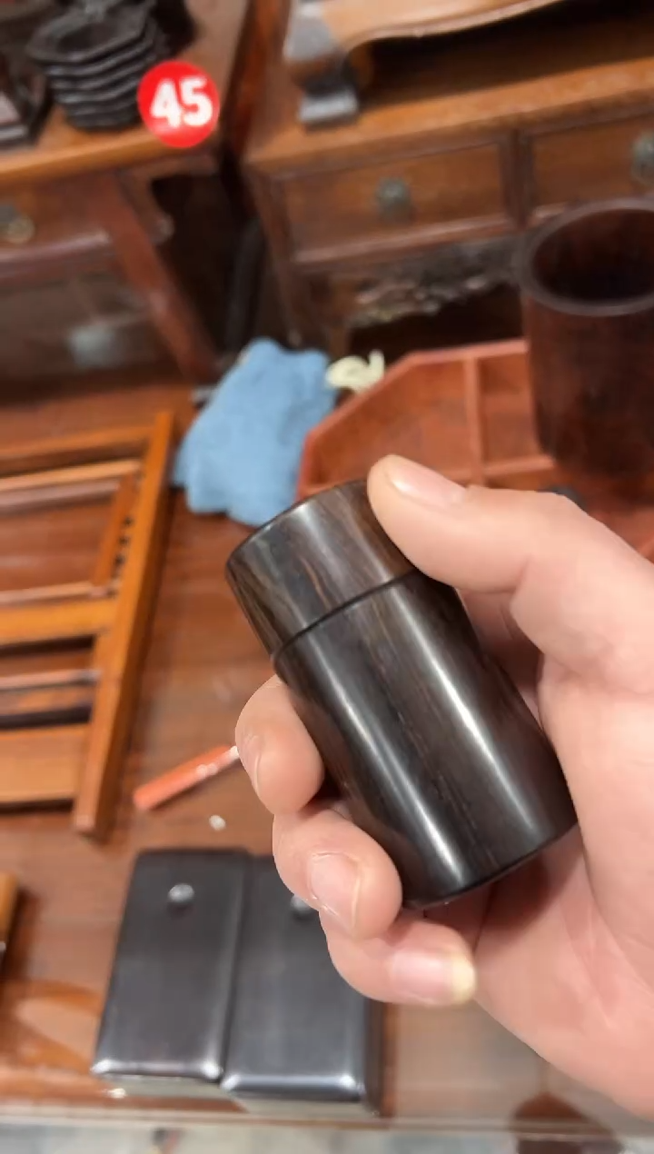 紫檀木大号牙签罐