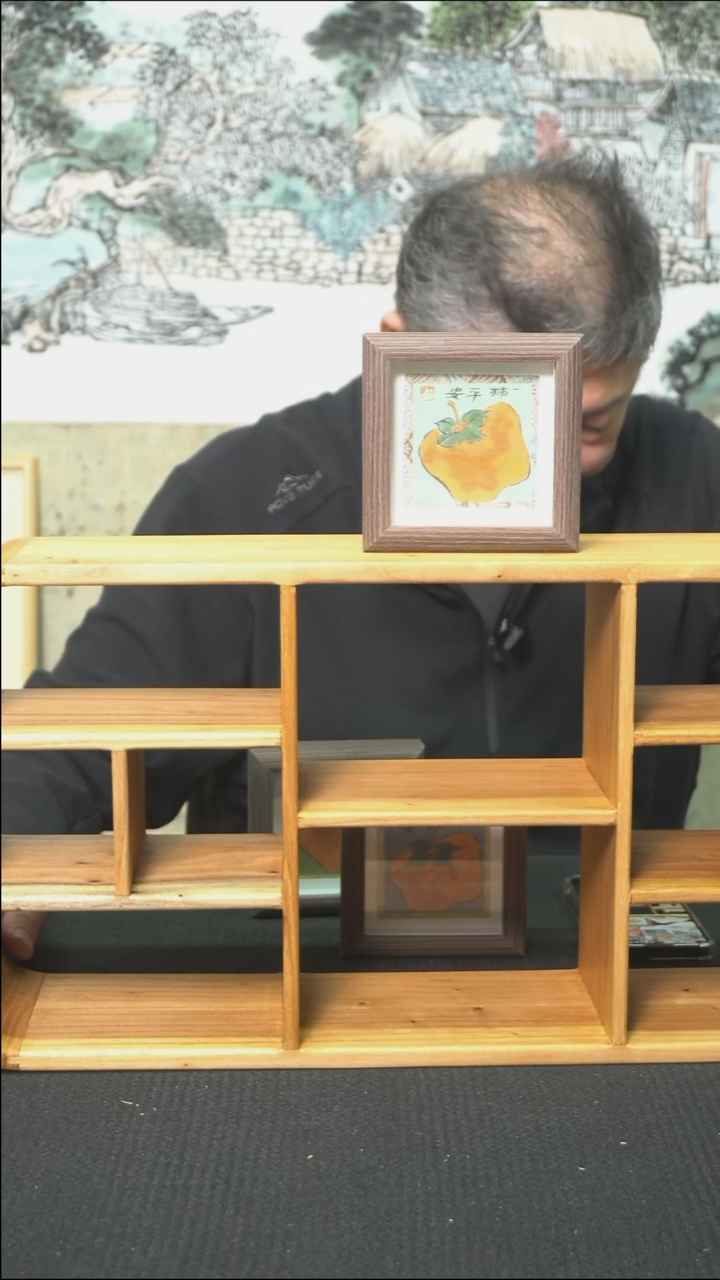 绘画一柿平安/小摆台/12*12cm