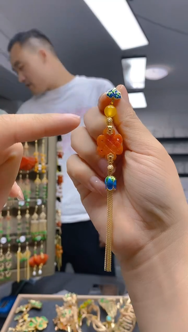 【闪购商品】翡翠耳饰合金439翡翠压襟